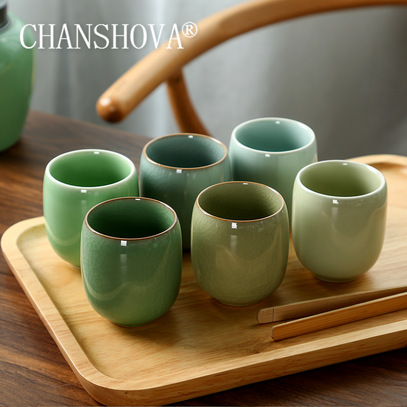 Celadon Ceramic Cup - طقم فناجين شاي من البورسلين من
