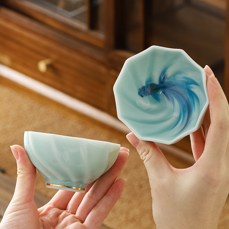 Celadon Ceramic Cup - كوب شاي إبداعي من الخزف اللوندي