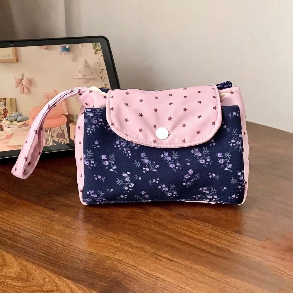 حقيبة مكياج بنقشة زهور أرجواني - مراجعة Korean Lifestyle & Kids Boutique وسعره